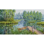 Birches At The Edge Of The Lake Counted Cross Stitch Kit (image for) Birches At The Edge Of The Lake Counted Cross Stitch Kit